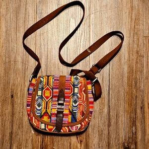 Tom's Messenger Crossbody Mini Bag with Leather Accents